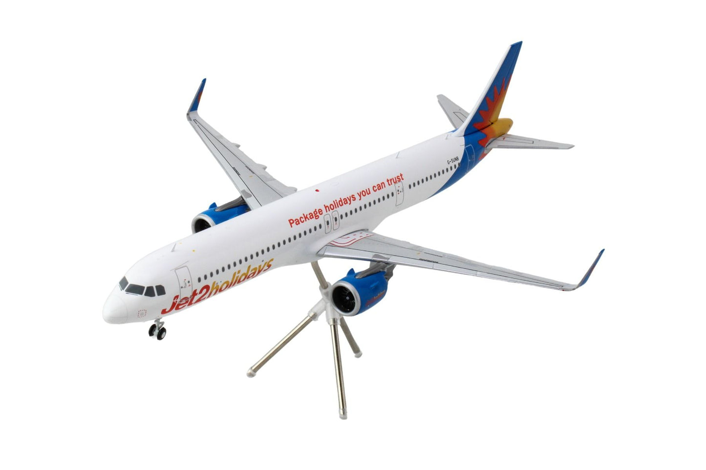 Airbus A321neo Commercial Aircraft "Jet2Holidays" (G-SUNB) White with Tail Graphics "Gemini 200" Series 1/200 Diecast Model Airplane by GeminiJets <h2>Airbus GeminiJets</h2> <p>High-quality car perfec