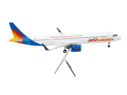 Airbus A321neo Commercial Aircraft "Jet2Holidays" (G-SUNB) White with Tail Graphics "Gemini 200" Series 1/200 Diecast Model Airplane by GeminiJets <h2>Airbus GeminiJets</h2> <p>High-quality car perfec