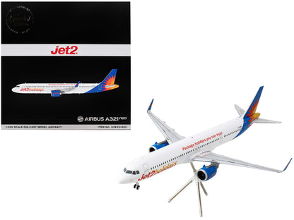 Airbus A321neo Commercial Aircraft "Jet2Holidays" (G-SUNB) White with Tail Graphics "Gemini 200" Series 1/200 Diecast Model Airplane by GeminiJets <h2>Airbus GeminiJets</h2> <p>High-quality car perfec
