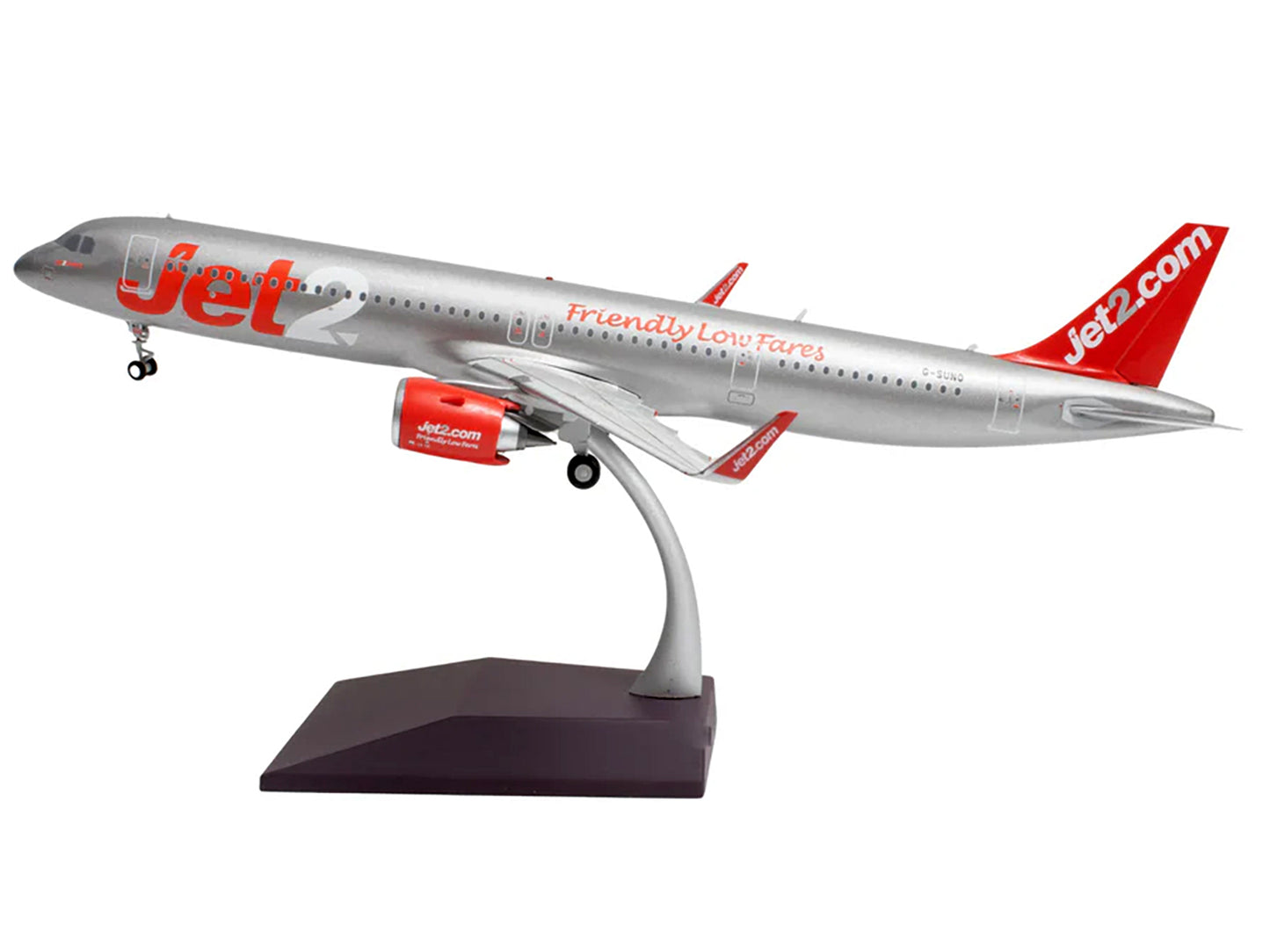Airbus A321neo Commercial Aircraft "Jet2" (G-SUNO) Silver with Red Tail "Gemini 200" Series 1/200 Diecast Model Airplane by GeminiJets <h2>Airbus GeminiJets</h2> <p>High-quality car perfect for collec