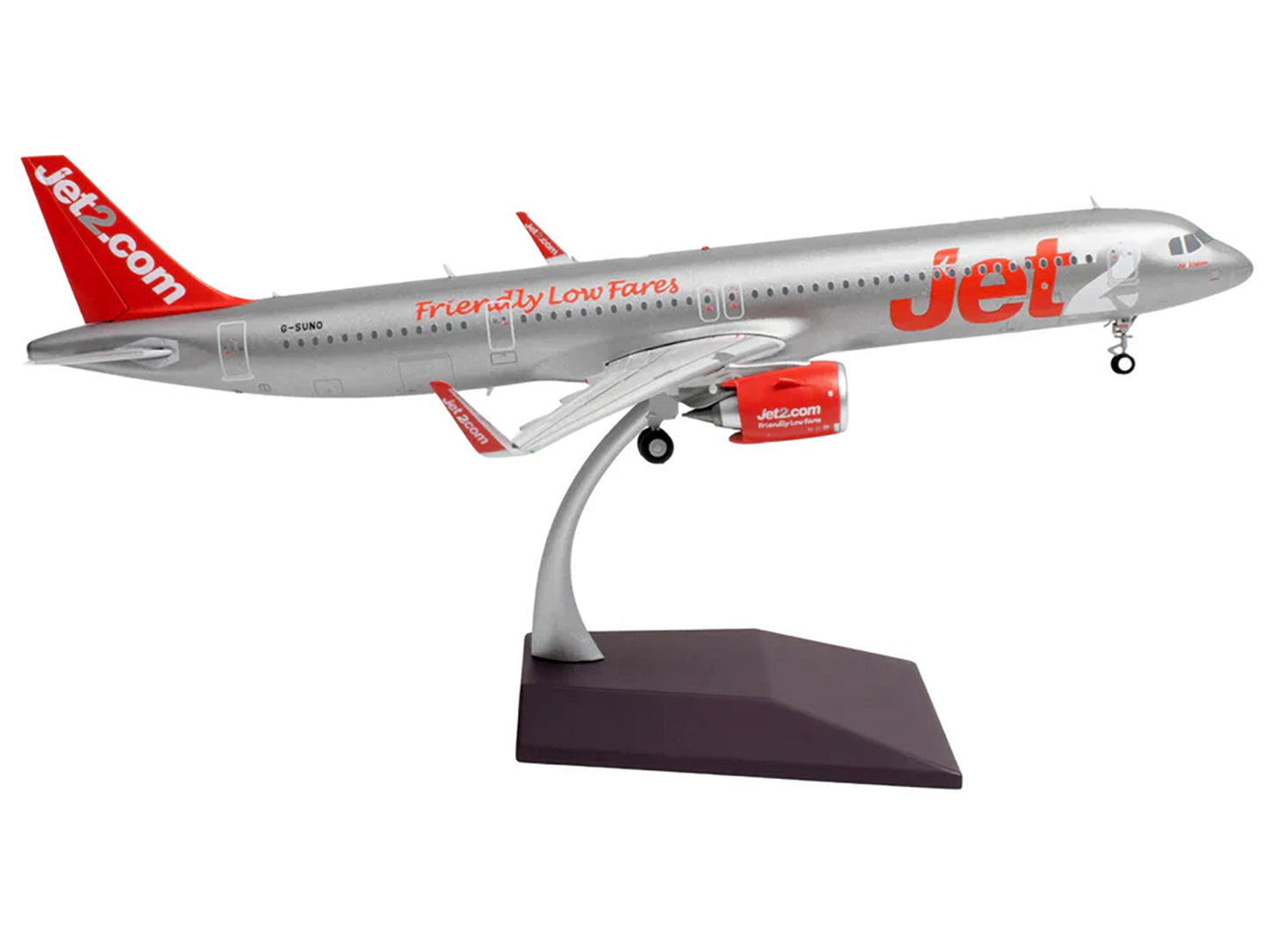 Airbus A321neo Commercial Aircraft "Jet2" (G-SUNO) Silver with Red Tail "Gemini 200" Series 1/200 Diecast Model Airplane by GeminiJets <h2>Airbus GeminiJets</h2> <p>High-quality car perfect for collec