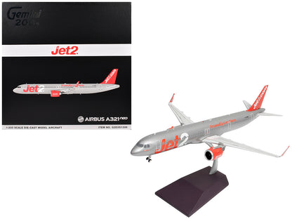 Airbus A321neo Commercial Aircraft "Jet2" (G-SUNO) Silver with Red Tail "Gemini 200" Series 1/200 Diecast Model Airplane by GeminiJets <h2>Airbus GeminiJets</h2> <p>High-quality car perfect for collec