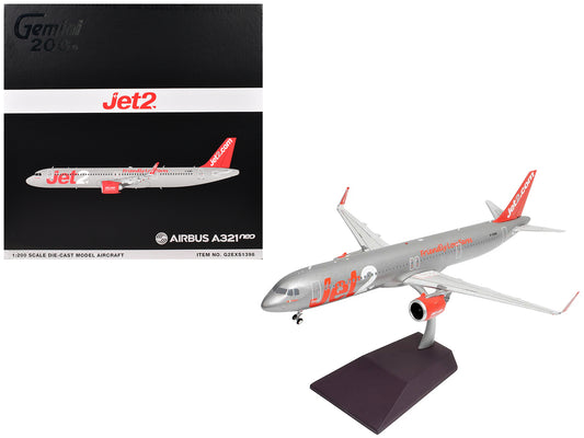 Airbus A321neo Commercial Aircraft "Jet2" (G-SUNO) Silver with Red Tail "Gemini 200" Series 1/200 Diecast Model Airplane by GeminiJets <h2>Airbus GeminiJets</h2> <p>High-quality car perfect for collec