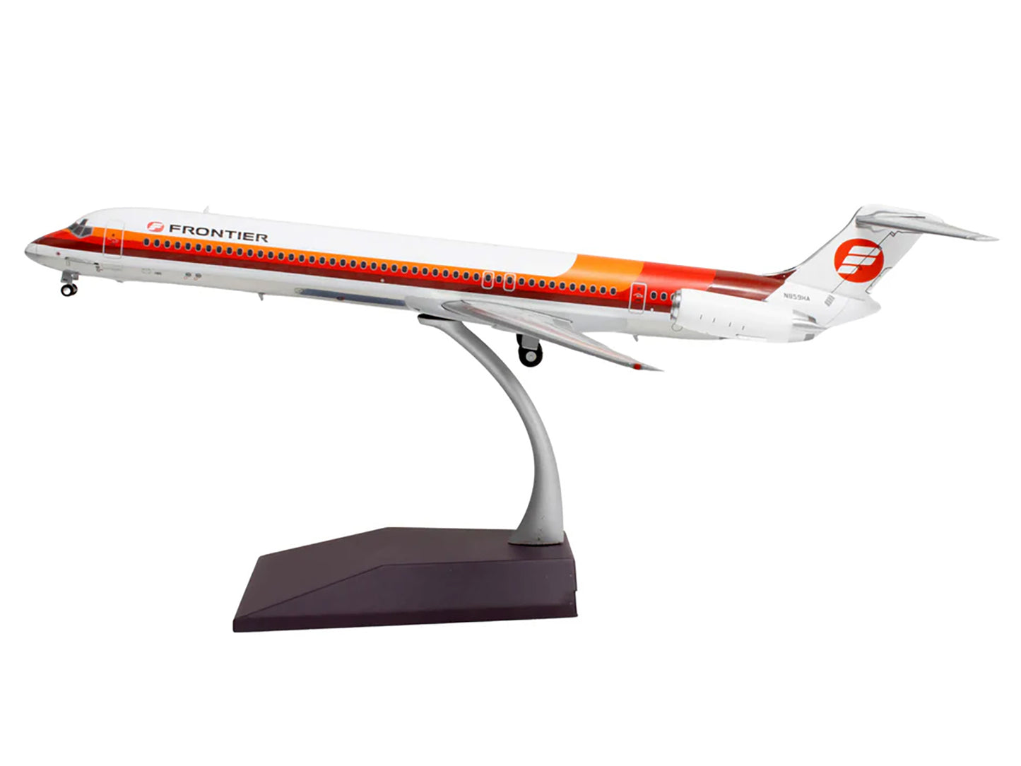 McDonnell Douglas MD-81 Commercial Aircraft "Frontier Airlines" (N859HA) White with Red and Orange Stripes "Gemini 200" Series 1/200 Diecast Model Airplane by GeminiJets <h2>McDonnell GeminiJets</h2>