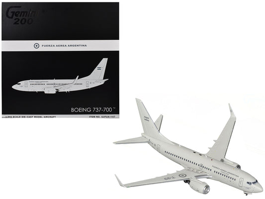 Boeing 737-700 Transport Aircraft "Fuerza Aerea Argentina (Air Force)" (T-99) Gray "Gemini 200" Series 1/200 Diecast Model Airplane by GeminiJets <h2>Boeing GeminiJets</h2> <p>High-quality car perfect