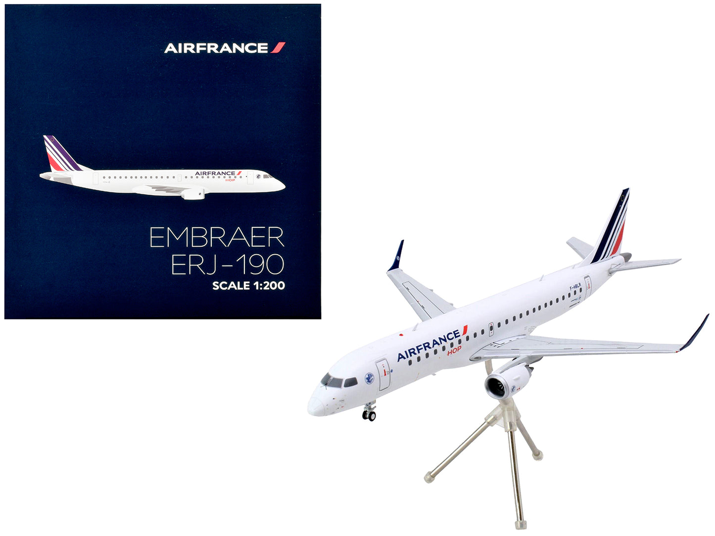 Embraer ERJ-190 Commercial Aircraft "Air France Hop" (F-HBLN) White with Striped Tail "Gemini 200" Series 1/200 Diecast Model Airplane by GeminiJets <h2>Embraer GeminiJets</h2> <p>High-quality car per