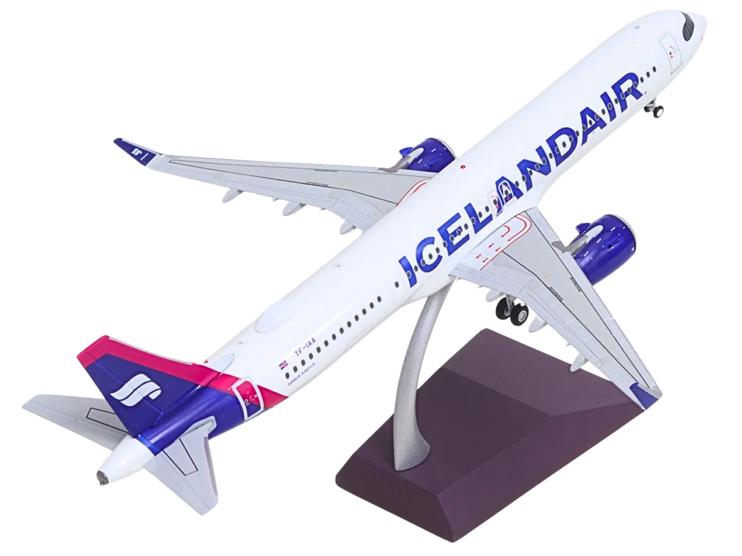 Airbus A321neo Commercial Aircraft "Icelandair" (TF-IAA) White with Blue and Pink Tail "Gemini 200" Series 1/200 Diecast Model by GeminiJets <h2>Airbus GeminiJets</h2> <p>High-quality car perfect for