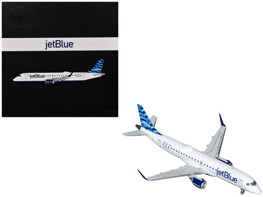 Embraer ERJ-190 Commercial Aircraft "JetBlue Airways" (N323JB) White with Blue Striped Tail "Gemini 200" Series 1/200 T&y Diecast Model Airplane by GeminiJets