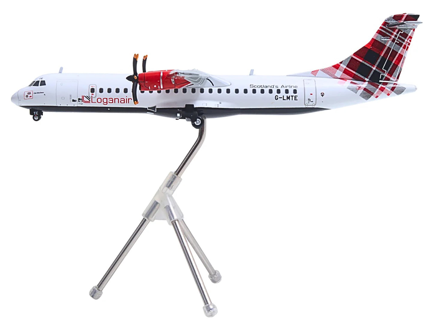 ATR 72-600 Commercial Aircraft "Loganair - Scotland's Airline" (G-LMTE) White with Red Plaid Tail "Gemini 200" Series 1/200 Diecast Model Airplane by GeminiJets <h2>ATR GeminiJets</h2> <p>High-quality