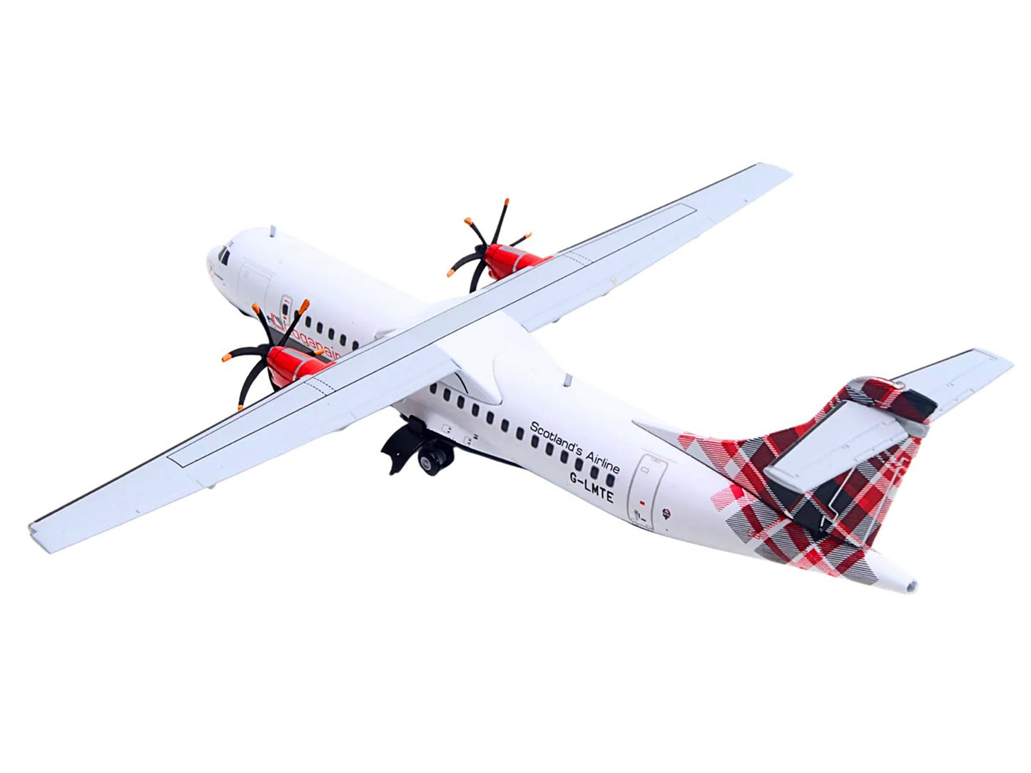 ATR 72-600 Commercial Aircraft "Loganair - Scotland's Airline" (G-LMTE) White with Red Plaid Tail "Gemini 200" Series 1/200 Diecast Model Airplane by GeminiJets <h2>ATR GeminiJets</h2> <p>High-quality