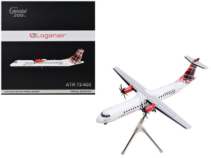 ATR 72-600 Commercial Aircraft "Loganair - Scotland's Airline" (G-LMTE) White with Red Plaid Tail "Gemini 200" Series 1/200 Diecast Model Airplane by GeminiJets <h2>ATR GeminiJets</h2> <p>High-quality