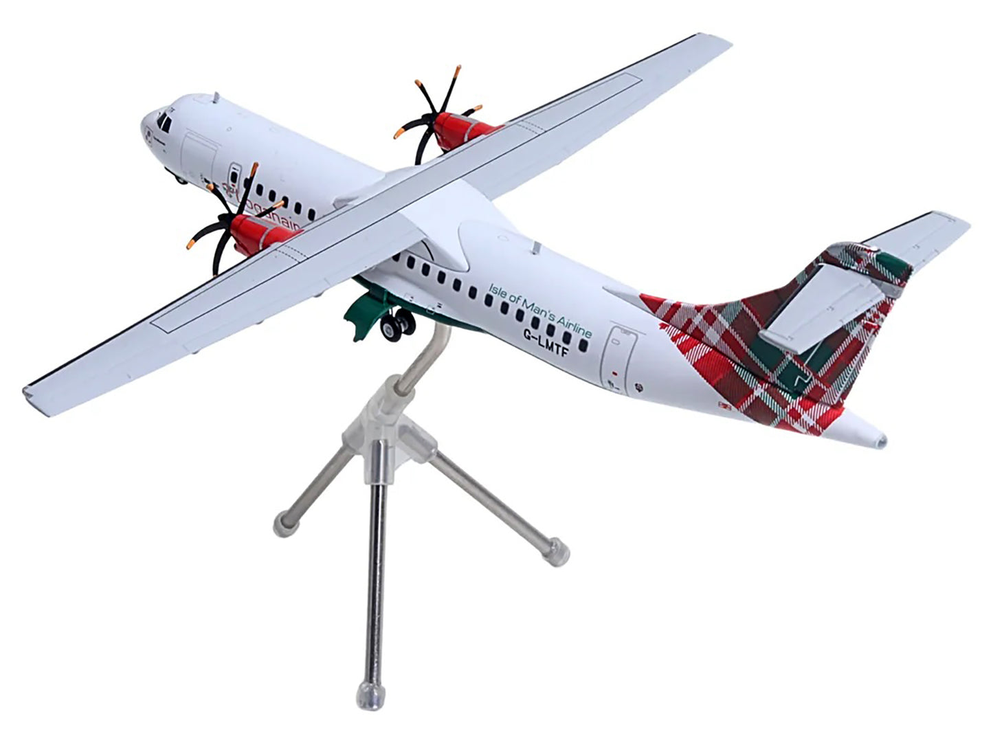 ATR 72-600 Commercial Aircraft "Loganair - Isle of Man's Airline" (G-LMTF) White with Green and Red Plaid Tail "Gemini 200" Series 1/200 Diecast Model Airplane by GeminiJets <h2>ATR GeminiJets</h2> <p