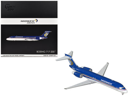 Boeing 717-200 Commercial Aircraft "Midwest Airlines" (N920ME) Blue and White "Gemini 200" Series 1/200 Diecast Model Airplane by GeminiJets <h2>Boeing GeminiJets</h2> <p>High-quality car perfect for