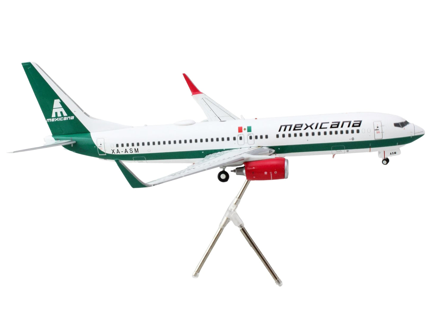 Boeing 737-800 Commercial Aircraft "Mexicana" (XA-ASM) White with Green Stripes "Gemini 200" Series 1/200 Diecast Model Airplane by GeminiJets <h2>Boeing GeminiJets</h2> <p>High-quality car perfect fo