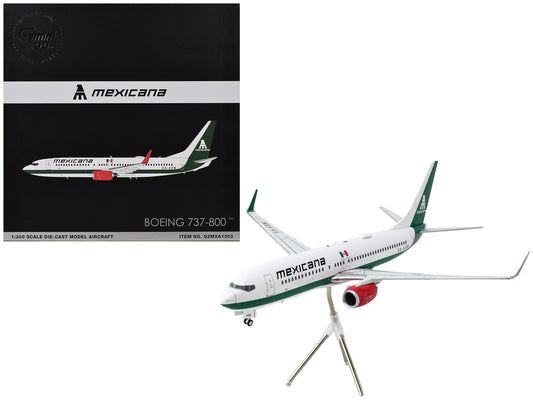 Boeing 737-800 Commercial Aircraft "Mexicana" (XA-ASM) White with Green Stripes "Gemini 200" Series 1/200 Diecast Model Airplane by GeminiJets <h2>Boeing GeminiJets</h2> <p>High-quality car perfect fo