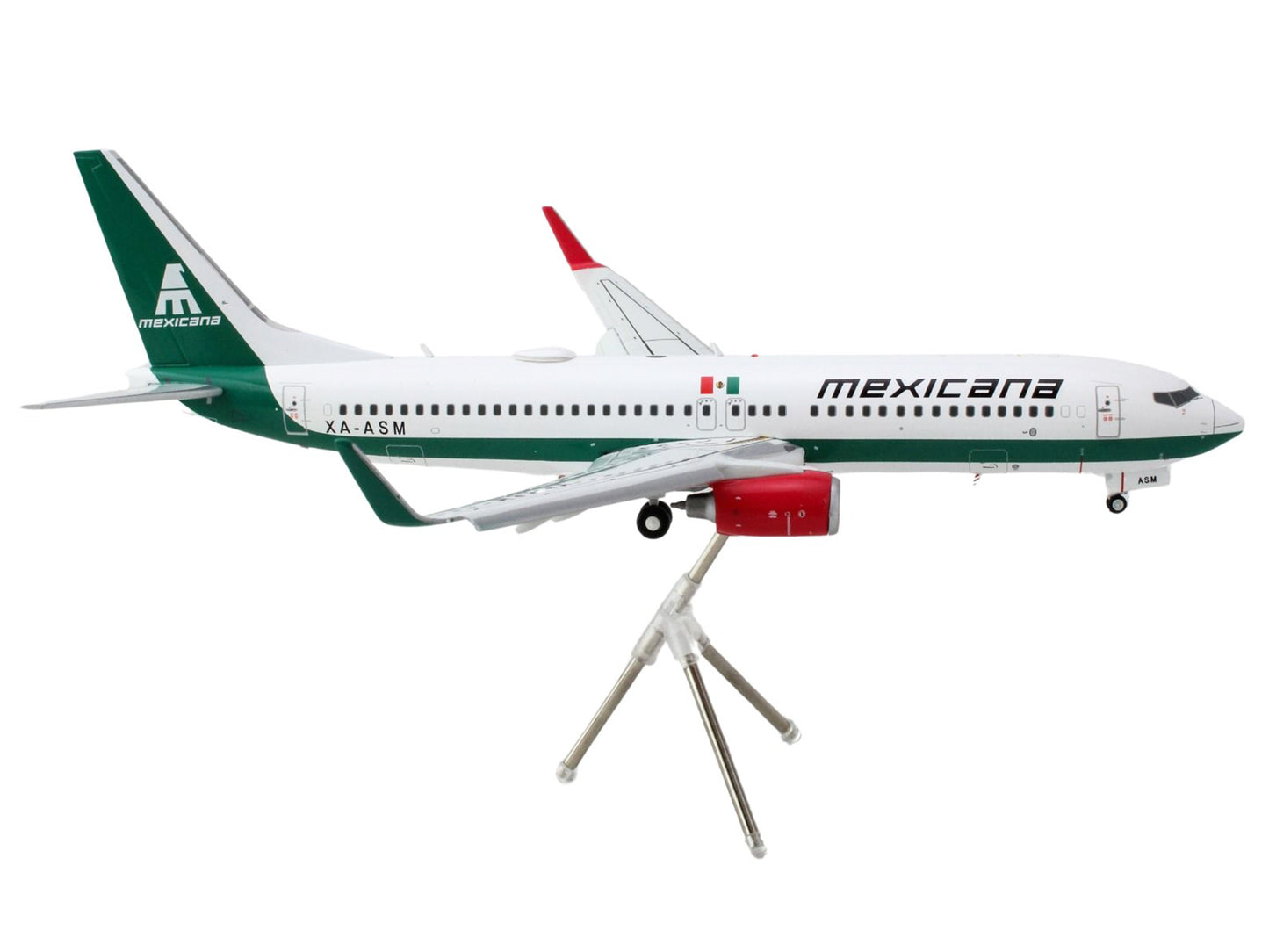 Boeing 737-800 Commercial Aircraft with Flaps Down "Mexicana" (XA-ASM) White Green Stripes "Gemini 200" Series 1/200 Diecast Model Airplane by GeminiJets <h2>Boeing GeminiJets</h2> <p>High-quality car
