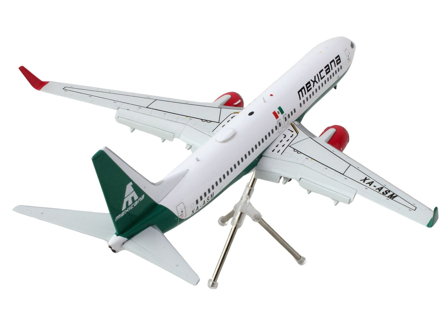 Boeing 737-800 Commercial Aircraft with Flaps Down "Mexicana" (XA-ASM) White Green Stripes "Gemini 200" Series 1/200 Diecast Model Airplane by GeminiJets <h2>Boeing GeminiJets</h2> <p>High-quality car