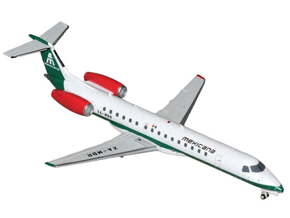 Embraer ERJ-145 Commercial Aircraft "Mexicana de Aviacion" (XA-MBR) White with Green Stripes and Tail "Gemini 200" Series 1/200 Diecast Model by GeminiJets <h2>Embraer GeminiJets</h2> <p>High-quality