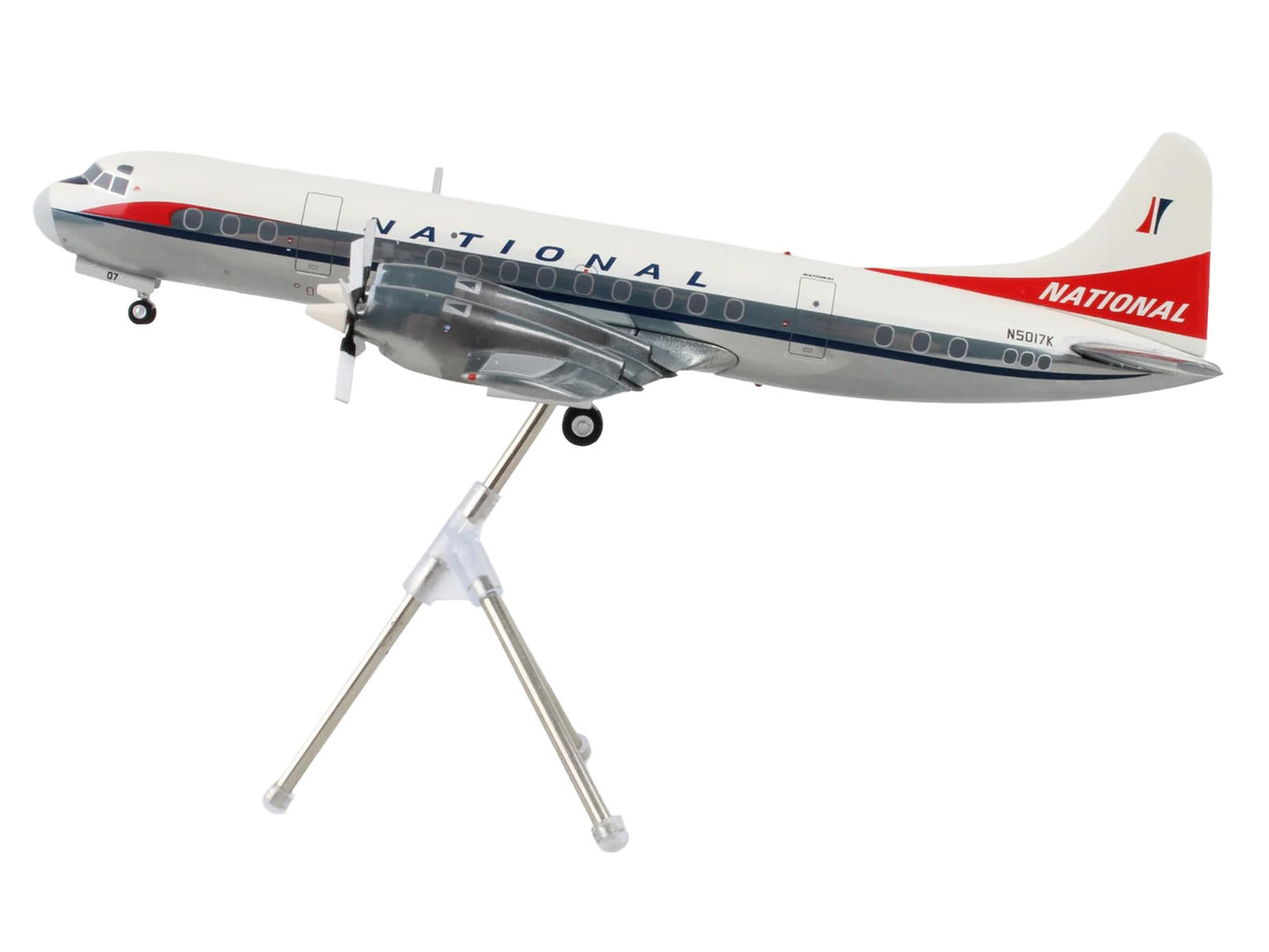 Lockheed L-188 Electra Commercial Aircraft "National Airlines" (N5017K) White and Gray "Gemini 200" Series 1/200 Diecast Model Airplane by GeminiJets <h2>Lockheed GeminiJets</h2> <p>High-quality car p