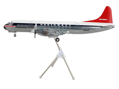 Lockheed L-188 Electra Commercial Aircraft "Northwest Orient" (N128US) White and Gray with Blue Stripes Red Tail "Gemini 200" Series 1/200 Diecast Model Airplane by GeminiJets <h2>Lockheed GeminiJets<