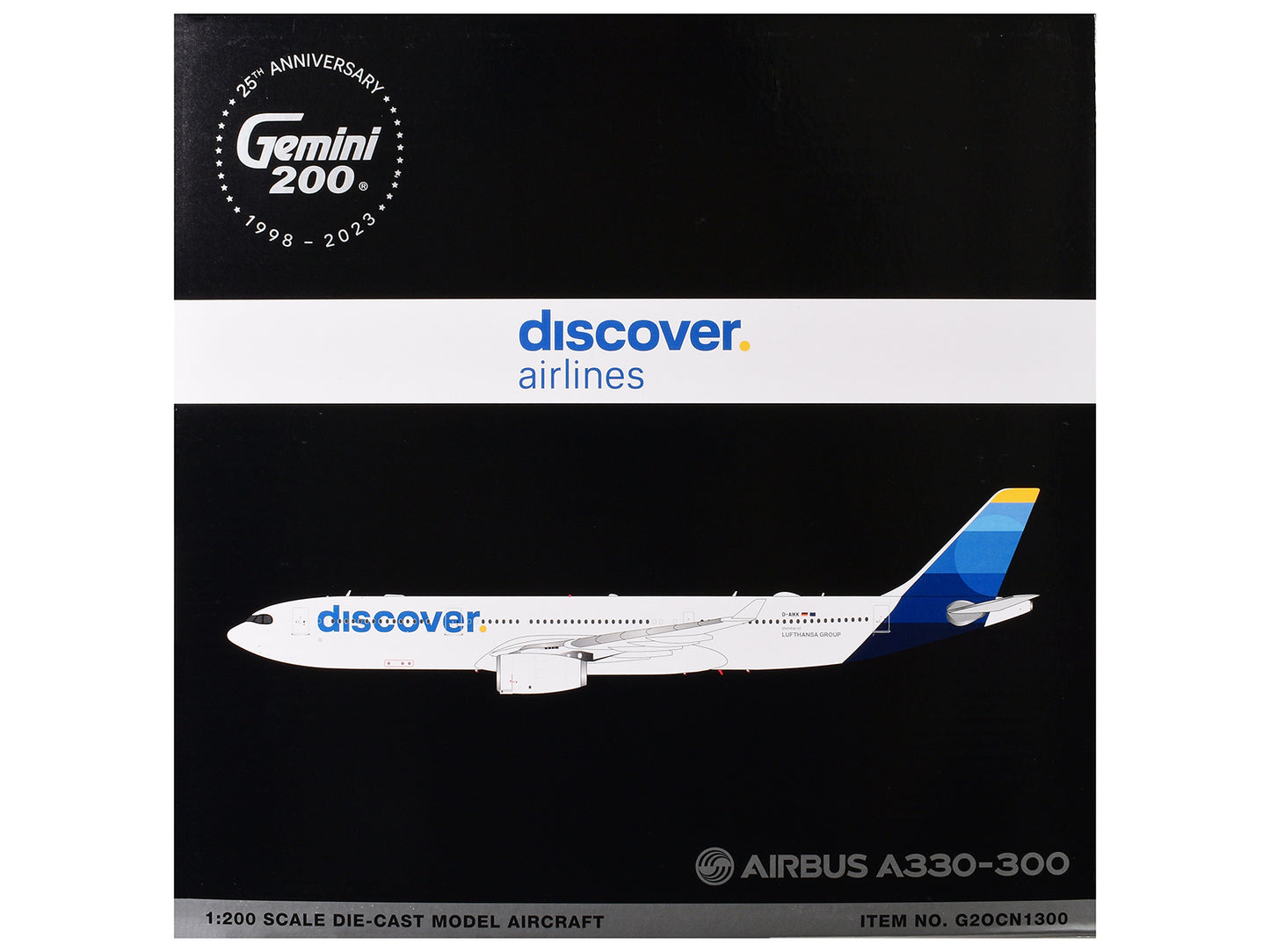 Airbus A330-300 Commercial Aircraft "Discover Airlines" (D-AIKK) White with Blue Tail "Gemini 200" Series 1/200 Diecast Model Airplane by GeminiJets <h2>Airbus GeminiJets</h2> <p>High-quality car perf