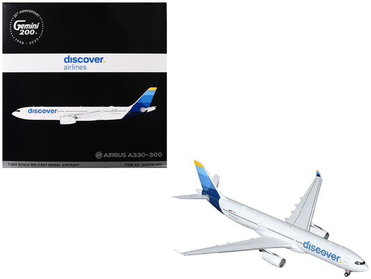 Airbus A330-300 Commercial Aircraft "Discover Airlines" (D-AIKK) White with Blue Tail "Gemini 200" Series 1/200 Diecast Model Airplane by GeminiJets <h2>Airbus GeminiJets</h2> <p>High-quality car perf