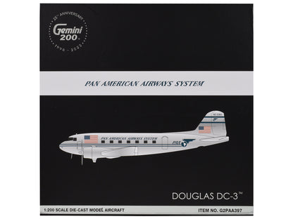 Douglas DC-3 Commercial Aircraft "Pan American Airways" (NC33611) Polished Metal Finish "Gemini 200" Series 1/200 Diecast Model Airplane by GeminiJets <h2>Douglas GeminiJets</h2> <p>High-quality car p