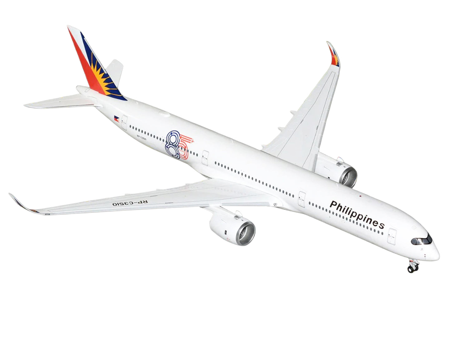 Airbus A350-1000 Commercial Aircraft "Philippine Airlines" (RP-C3510) White with Tail Graphics "Gemini 200" 1/200 Diecast Model Airplane by GeminiJets