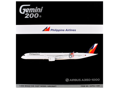 Airbus A350-1000 Commercial Aircraft "Philippine Airlines" (RP-C3510) White with Tail Graphics "Gemini 200" 1/200 Diecast Model Airplane by GeminiJets
