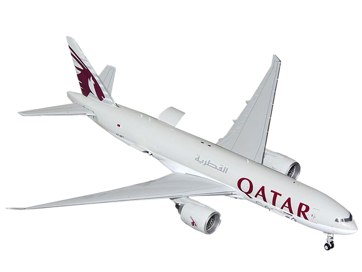 Boeing 777F Commercial Aircraft "Qatar Cargo" (A7-BFT) Gray with Tail Graphics "Gemini 200 - Interactive" Series 1/200 Diecast Model Airplane by GeminiJets <h2>Boeing GeminiJets</h2> <p>High-quality c