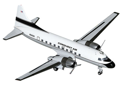 Convair C-131 Commercial Aircraft "Conquest Air Cargo" (N342GS) White with Black Tail Stripes "Gemini 200" Series 1/200 Diecast Model Airplane by GeminiJets <h2>Convair GeminiJets</h2> <p>High-quality
