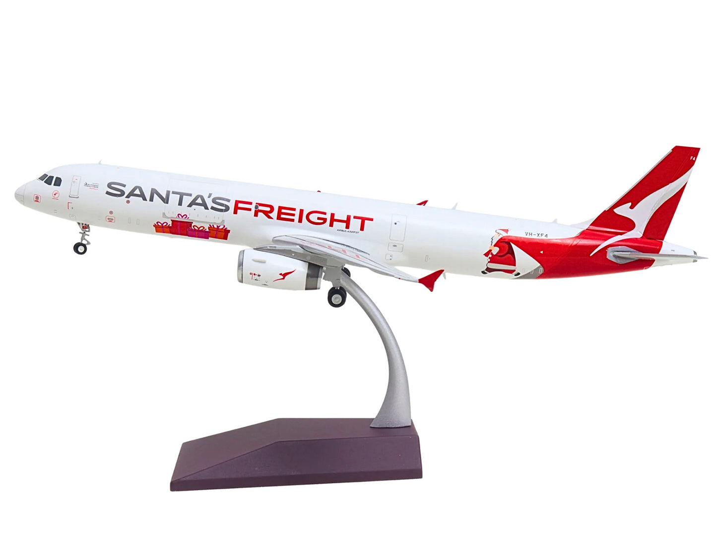 Airbus A321P2F Commercial Aircraft "Qantas Freight - Santa’s Freight" (VH-XF4) White with Graphics and Red Tail "Gemini 200" Series 1/200 Diecast Model by GeminiJets <h2>Airbus GeminiJets</h2> <p>High