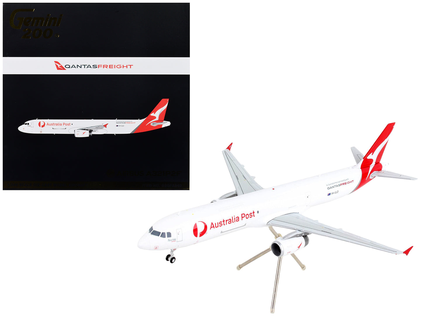 Airbus A321P2F Commercial Aircraft "Qantas Freight - Australia Post" White with Red Tail "Gemini 200" Series 1/200 Diecast Model Airplane by GeminiJets <h2>Airbus GeminiJets</h2> <p>High-quality car p
