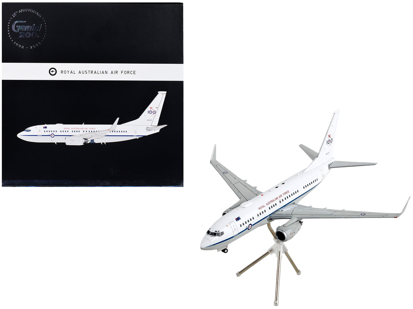 Boeing 737-700 Transport Aircraft "Royal Australian Air Force 100th Anniversary - A36-001" White and Gray "Gemini 200" Series 1/200 Diecast Model Airplane by GeminiJets <h2>Boeing GeminiJets</h2> <p>H