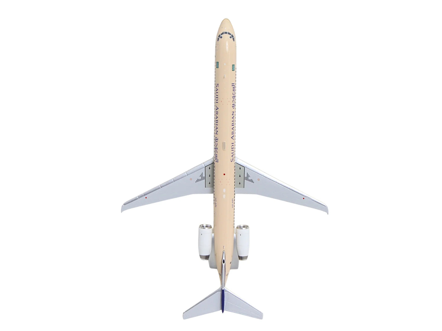 McDonnell Douglas MD-90 Commercial Aircraft "Saudia Airlines" (HZ-API) Beige with Blue Tail "Gemini 200" Series 1/200 Diecast Model by GeminiJets