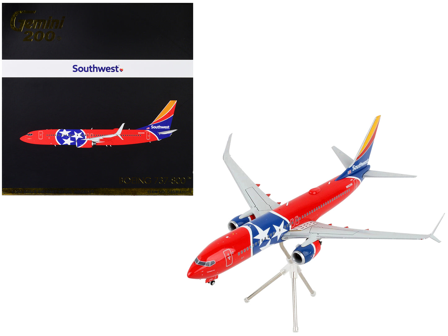 Boeing 737-800 Commercial Aircraft "Southwest Airlines - Tennessee One" Flag Livery "Gemini 200" Series 1/200 Diecast Model Airplane by GeminiJets <h2>Boeing GeminiJets</h2> <p>High-quality car perfec
