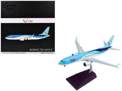 Boeing 737 MAX 8 Commercial Aircraft "TUI Airways" (G-TUMY) Blue and White "Gemini 200" Series 1/200 Diecast Model Airplane by GeminiJets <h2>Boeing GeminiJets</h2> <p>High-quality car perfect for col