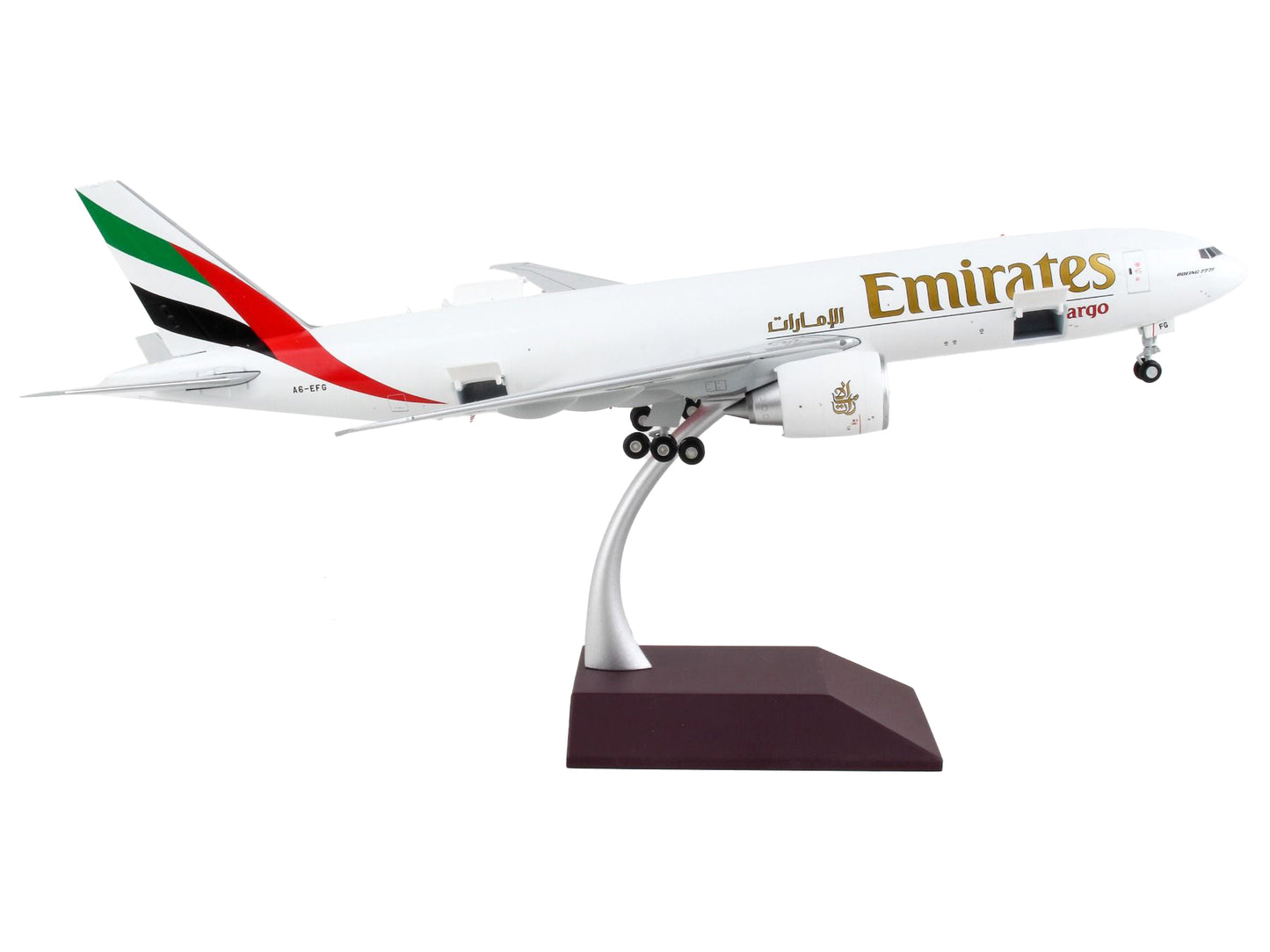 Boeing 777F Commercial Aircraft "Emirates Airlines - SkyCargo" White with Striped Tail "Gemini 200 Interactive" Series 1/200 Diecast Model Airplane by GeminiJets <h2>Boeing GeminiJets</h2> <p>High-qua