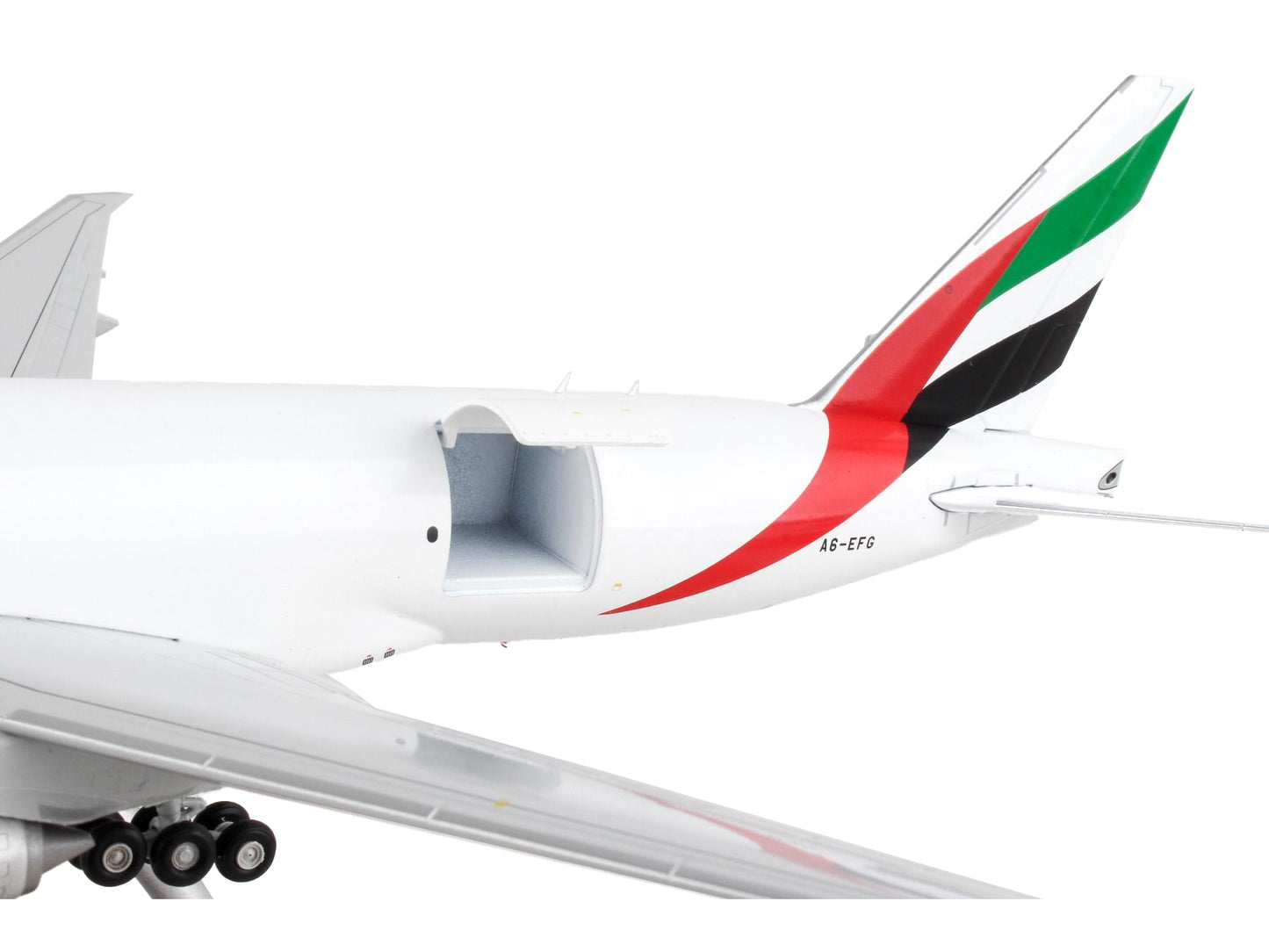 Boeing 777F Commercial Aircraft "Emirates Airlines - SkyCargo" White with Striped Tail "Gemini 200 Interactive" Series 1/200 Diecast Model Airplane by GeminiJets <h2>Boeing GeminiJets</h2> <p>High-qua