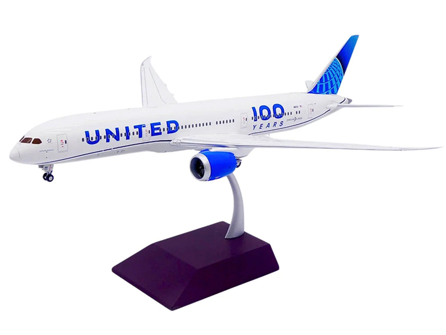 Boeing 787-9 Commercial Aircraft "United Airlines 100 Years" (N61101) White with Graphics and Blue Tail "Gemini 200" Series 1/200 Diecast Model by GeminiJets <h2>Boeing GeminiJets</h2> <p>High-quality