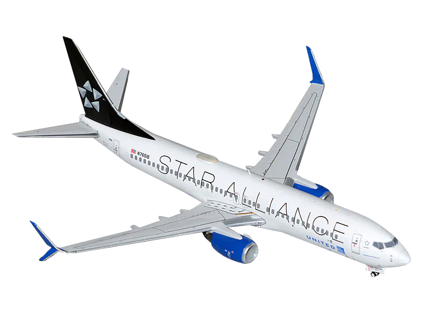 Boeing 737-800 Commercial Aircraft "United Airlines Star Alliance" (N76516) White with Black Tail "Gemini 200" Series 1/200 Diecast Model Airplane by GeminiJets <h2>Boeing GeminiJets</h2> <p>High-qual