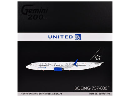 Boeing 737-800 Commercial Aircraft "United Airlines Star Alliance" (N76516) White with Black Tail "Gemini 200" Series 1/200 Diecast Model Airplane by GeminiJets <h2>Boeing GeminiJets</h2> <p>High-qual