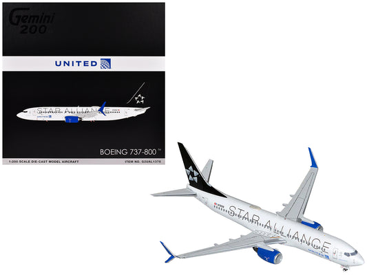 Boeing 737-800 Commercial Aircraft "United Airlines Star Alliance" (N76516) White with Black Tail "Gemini 200" Series 1/200 Diecast Model Airplane by GeminiJets <h2>Boeing GeminiJets</h2> <p>High-qual