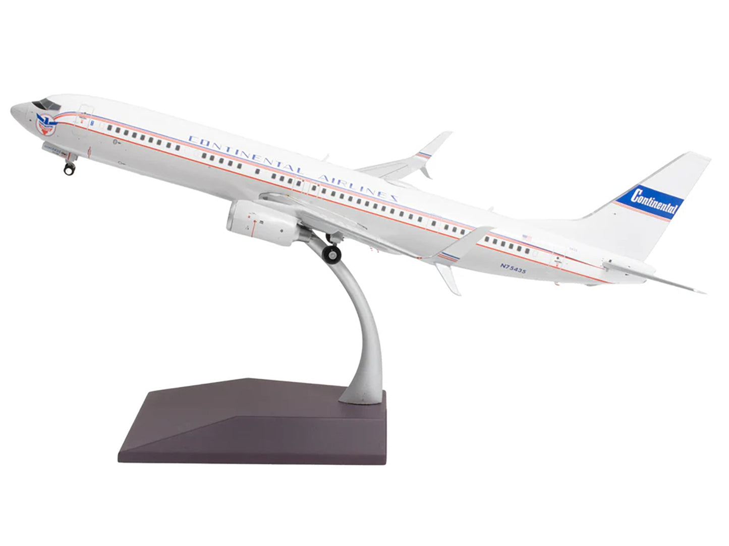 Boeing 737-900ER Commercial Aircraft "Continental Airlines - United Airlines" (N75435) White with Red and Blue Stripes "Gemini 200" Series 1/200 Diecast Model Airplane by GeminiJets <h2>Boeing GeminiJ