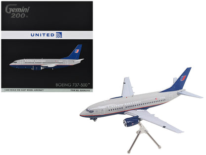 Boeing 737-500 Commercial Aircraft "United Airlines - Classic 737 Series" (N936UA) Gray with Blue Tail "Gemini 200" Series 1/200 Diecast Model Airplane by GeminiJets <h2>Boeing GeminiJets</h2> <p>High