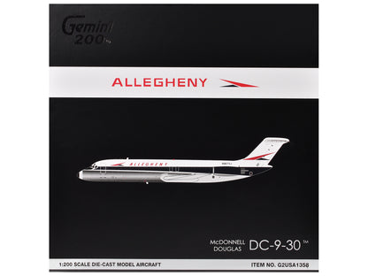 McDonnell Douglas DC-9-30 Commercial Aircraft "Allegheny Airlines" (N967VJ) White with Blue Stripes "Gemini 200" Series 1/200 Diecast Model Airplane by GeminiJets <h2>McDonnell GeminiJets</h2> <p>High
