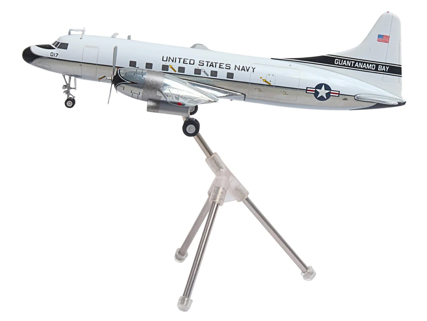 Convair C-131 Samaritan Transport Aircraft "United States Navy - NAS Guantanamo Bay" (141017) White and Gray "Gemini 200" Series 1/200 Diecast Model Airplane by GeminiJets <h2>Convair GeminiJets</h2>