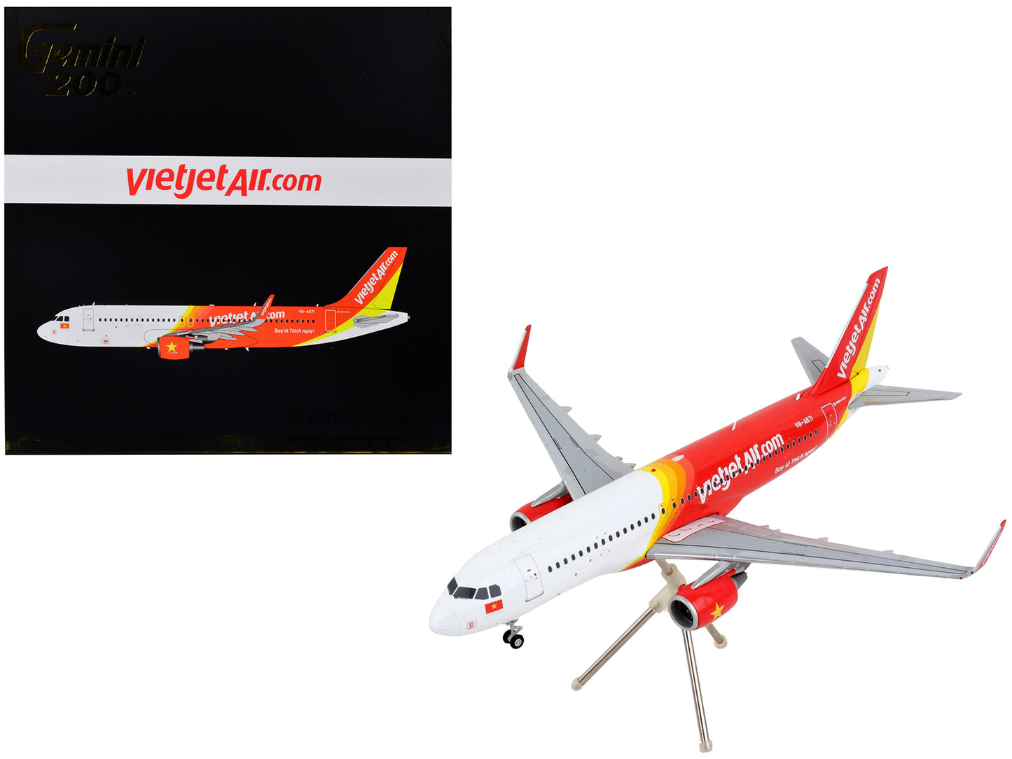 Airbus A320 Commercial Aircraft "VietJet Air" White and Red "Gemini 200" Series 1/200 Diecast Model Airplane by GeminiJets <h2>Airbus GeminiJets</h2> <p>High-quality car perfect for collectors enthusi
