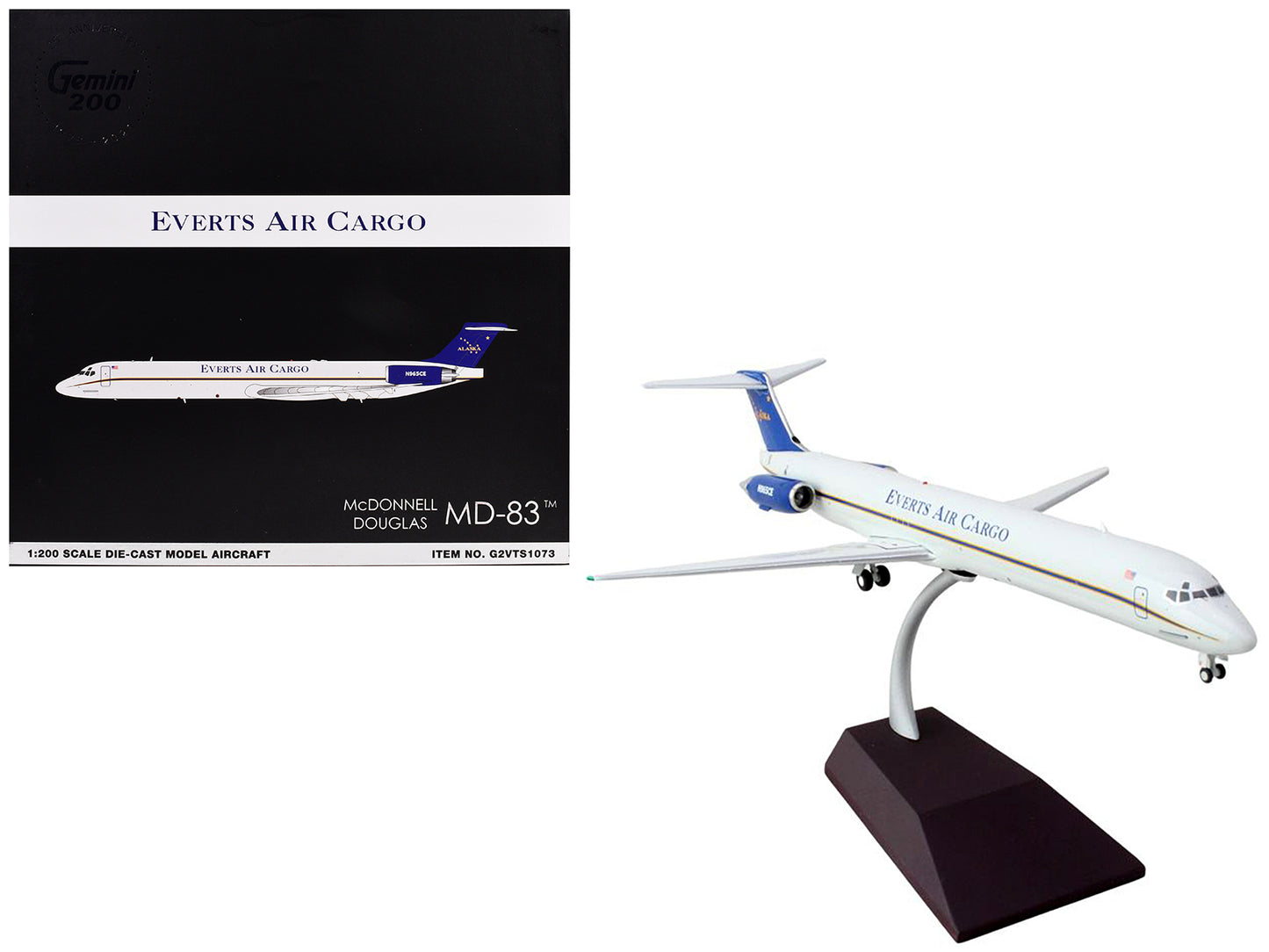 McDonnell Douglas MD-88 Commercial Aircraft "Everts Air Cargo" (N965CE) White with Blue Tail "Gemini 200" Series 1/200 Diecast Model Airplane by GeminiJets <h2>McDonnell GeminiJets</h2> <p>High-qualit