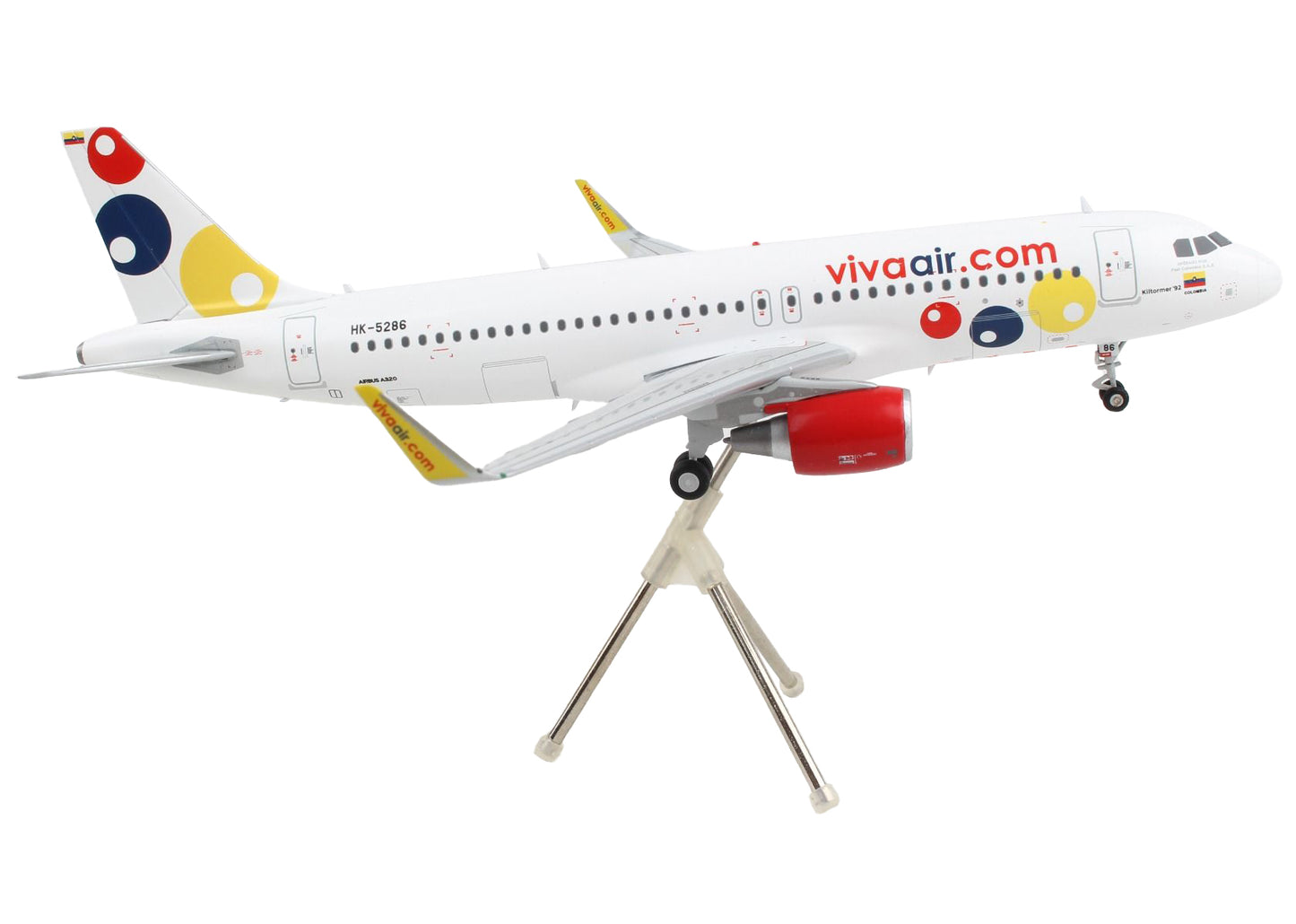 Airbus A320 Commercial Aircraft "Viva Air" White with Tail Graphics "Gemini 200" Series 1/200 Diecast Model Airplane by GeminiJets <h2>Airbus GeminiJets</h2> <p>High-quality car perfect for collectors